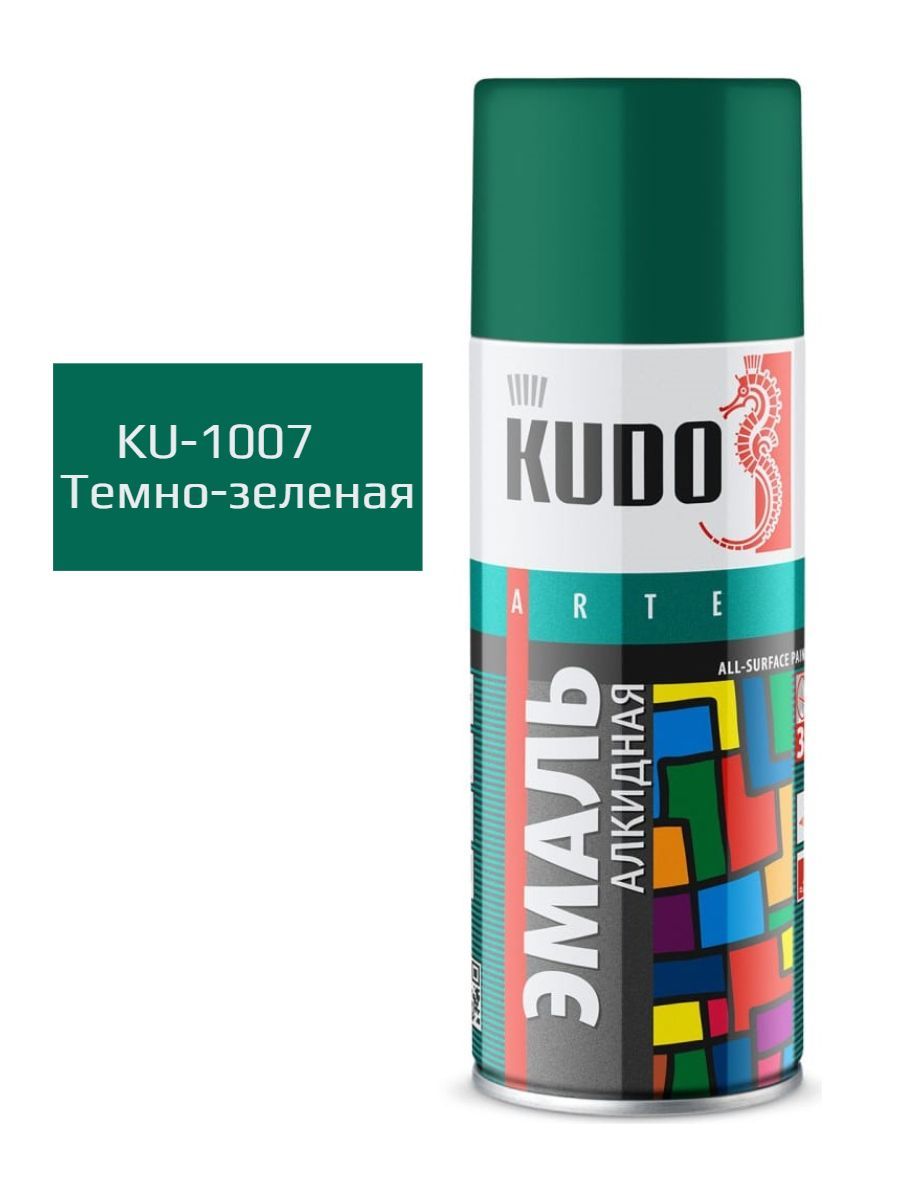 KUDO-1007 Эмаль темно-зеленая 520мл алкидная RAL6016