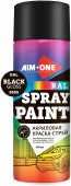 AIM-ONE краска черная глянцевая 450мл RAL-9005G AIM-ONE краска черная глянцевая 450мл RAL-9005G