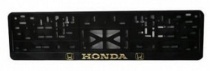 Рамка номерного знака с защелкой черная/золото HONDA рельеф