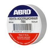Изолента ABRO белая 19мм*18.2м ET-912-20-WH-R Изолента ABRO белая 19мм*18.2м ET-912-20-WH-R