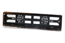 Рамка номерного знака с защелкой черная/серебро CHEVROLET рельеф